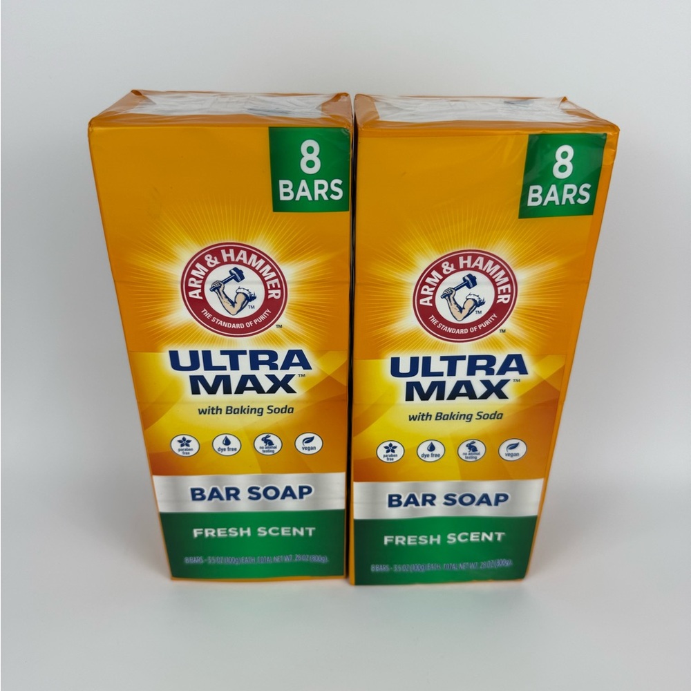 2x Arm & Hammer Ultra Max Bar Soap Fresh Scent 8 Pack 3.5 oz NEW